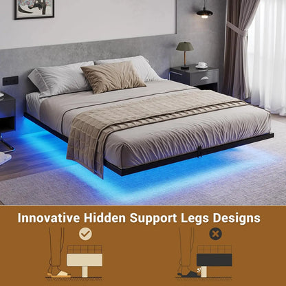 NEW Floating Bed Frame Full Size with LED Lights