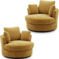 Set of 2, Big Comfy Round Accent Barrel and A Half Bucket Loveseat