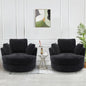 Set of 2, Big Comfy Round Accent Barrel and A Half Bucket Loveseat