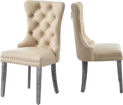 Set of 6 Velvet Tufted Dining Chairs