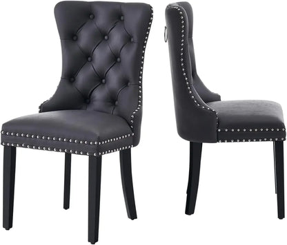 Set of 6 Velvet Tufted Dining Chairs