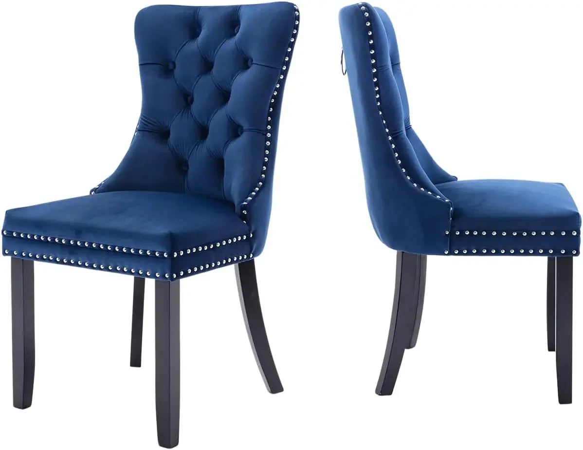 Set of 6 Velvet Tufted Dining Chairs