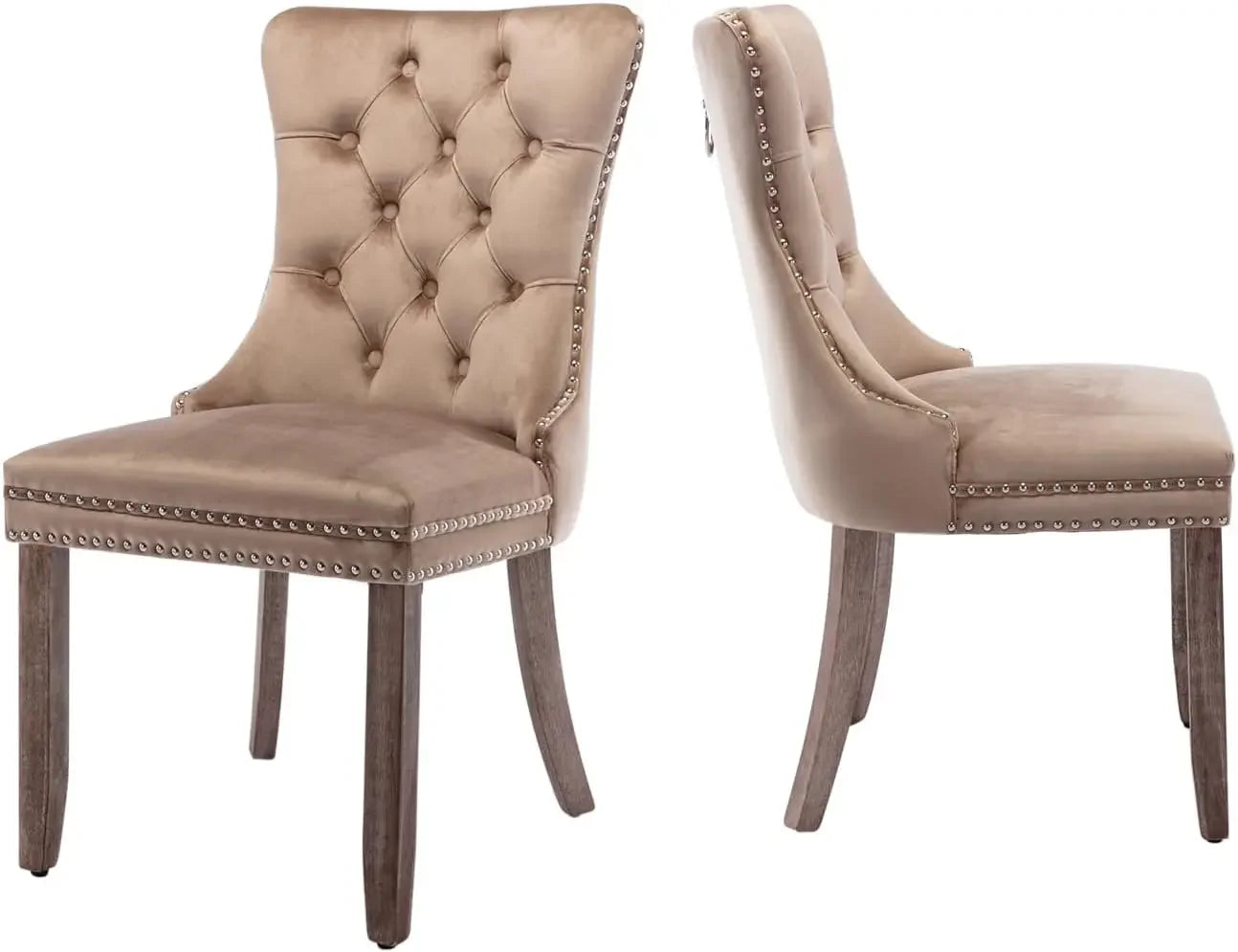 Set of 6 Velvet Tufted Dining Chairs