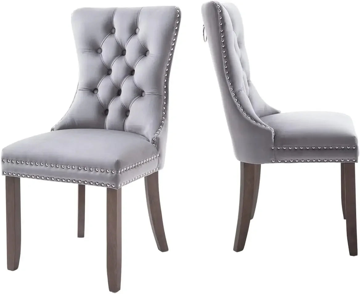 Set of 6 Velvet Tufted Dining Chairs