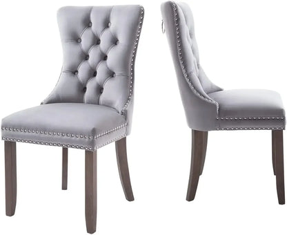 Set of 6 Velvet Tufted Dining Chairs