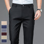 Male Pants Stretch Solid Black Smart Casual Men's Trousers