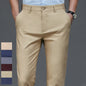 Male Pants Stretch Solid Black Smart Casual Men's Trousers